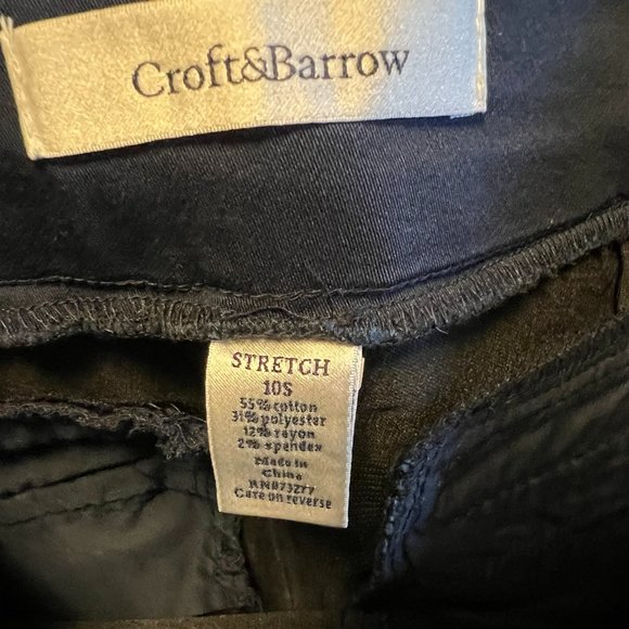 Croft & Barrow  - Black Stretch Straight Leg, Pull-On Pants - 10S - Picture 4 of 4